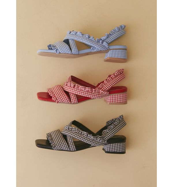 merry jenny「ギンガムcheckフリルサンダル」|サンダル|