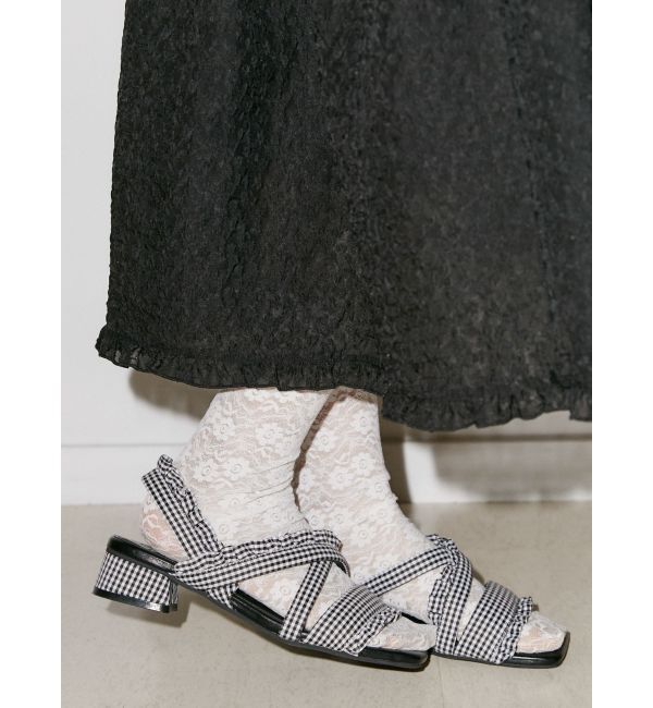 merry jenny「ギンガムcheckフリルサンダル」|サンダル|