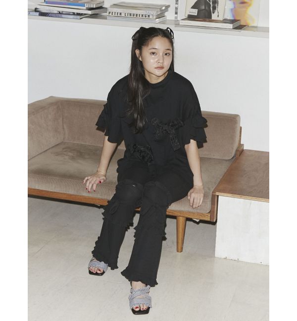 merry jenny「ギンガムcheckフリルサンダル」|サンダル|