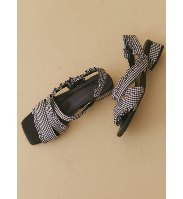 merry jenny「ギンガムcheckフリルサンダル」|サンダル|