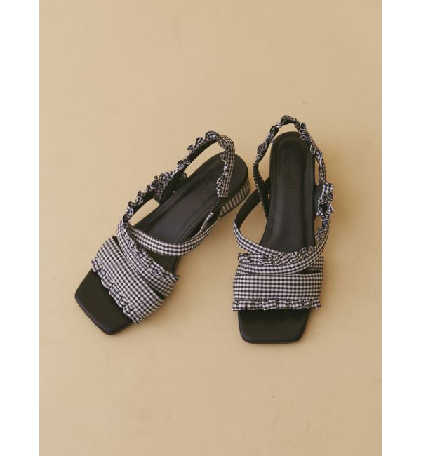 merry jenny「ギンガムcheckフリルサンダル」|サンダル|