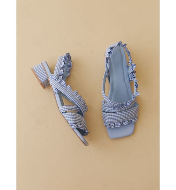 merry jenny「ギンガムcheckフリルサンダル」|サンダル|