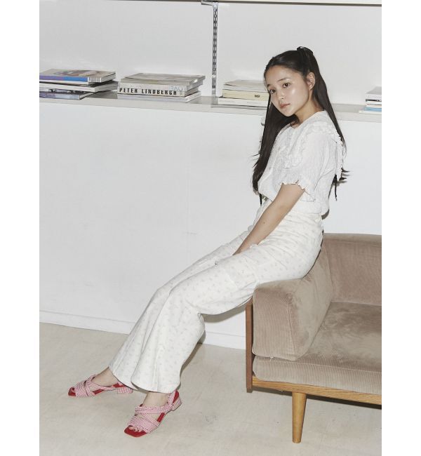 merry jenny「ギンガムcheckフリルサンダル」|サンダル|