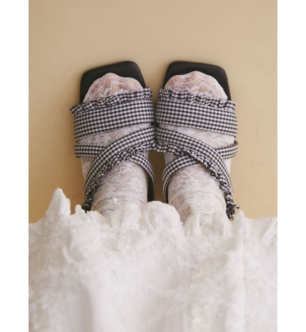 merry jenny「ギンガムcheckフリルサンダル」|サンダル|