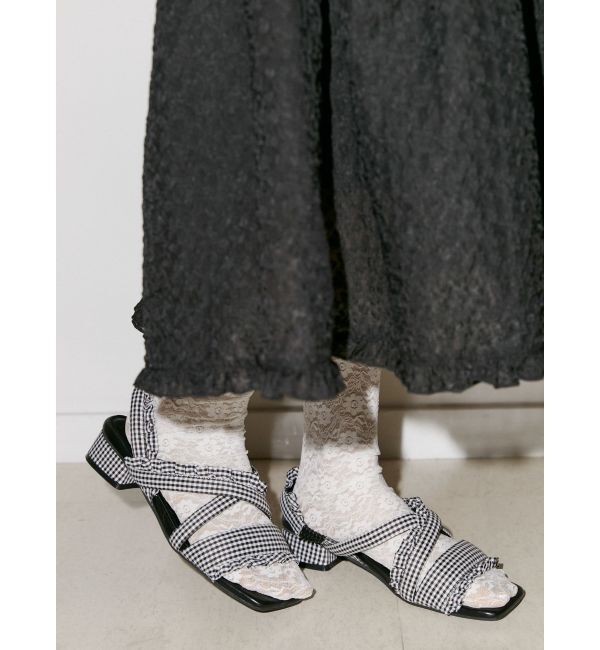merry jenny「ギンガムcheckフリルサンダル」|サンダル|