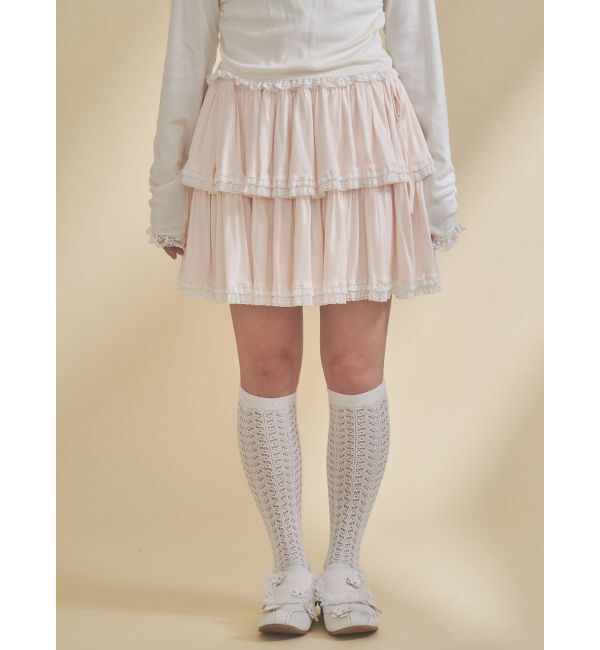 merry jenny「カットティアードミニスカート」|スカート|