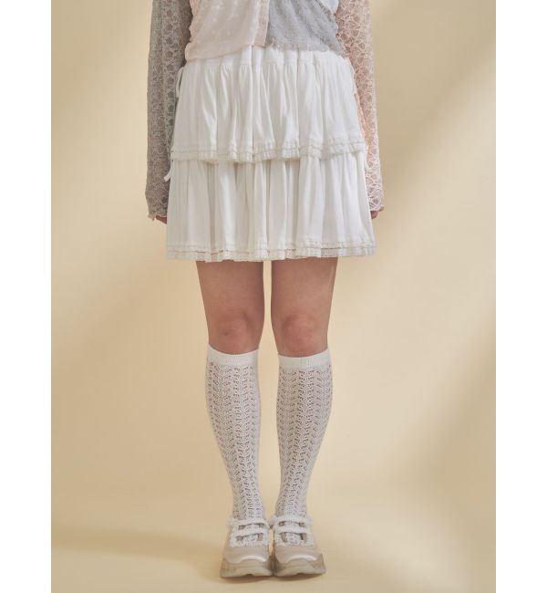 merry jenny「カットティアードミニスカート」|スカート|