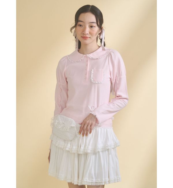 merry jenny「frilly polo tops」|ポロシャツ|