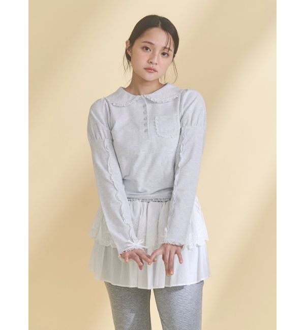 merry jenny「frilly polo tops」|ポロシャツ|