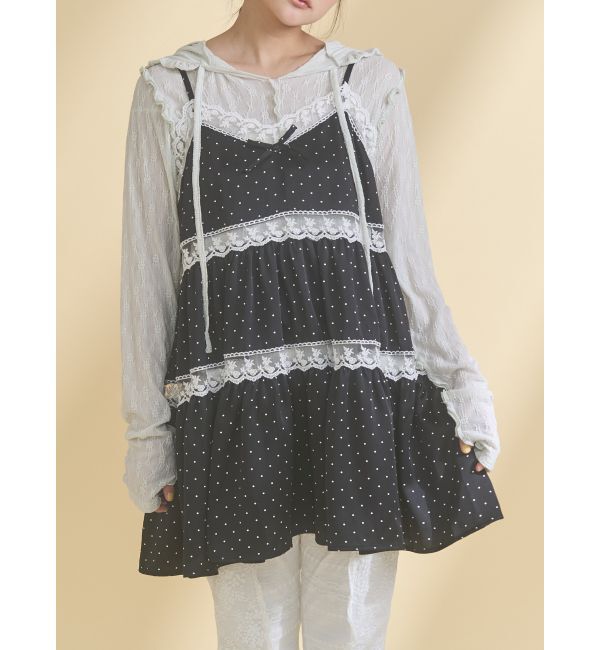 merry jenny「rabbitレースフードtops」|Tシャツ・カットソー|ミントグリーン