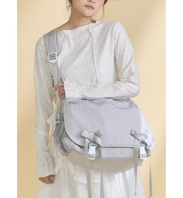merry jenny「ribbon messenger bag」|ショルダー・メッセンジャー|ライトグレー