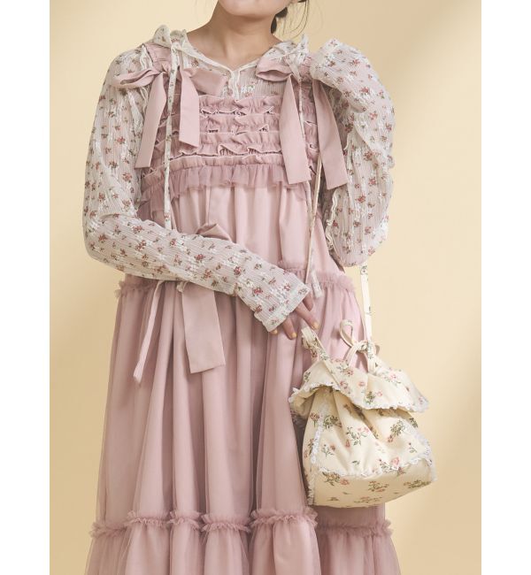 merry jenny「floral square pochette」|ショルダー・メッセンジャー|アイボリー