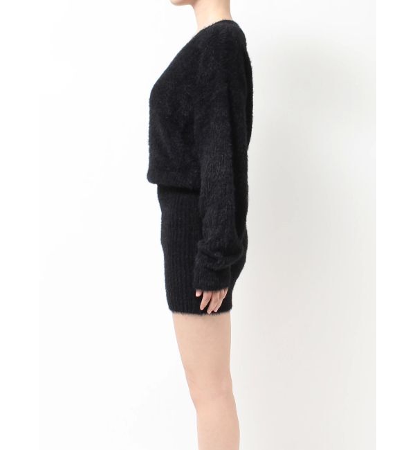 GYDA「Vネック シャギーニットワンピース」|ワンピース|