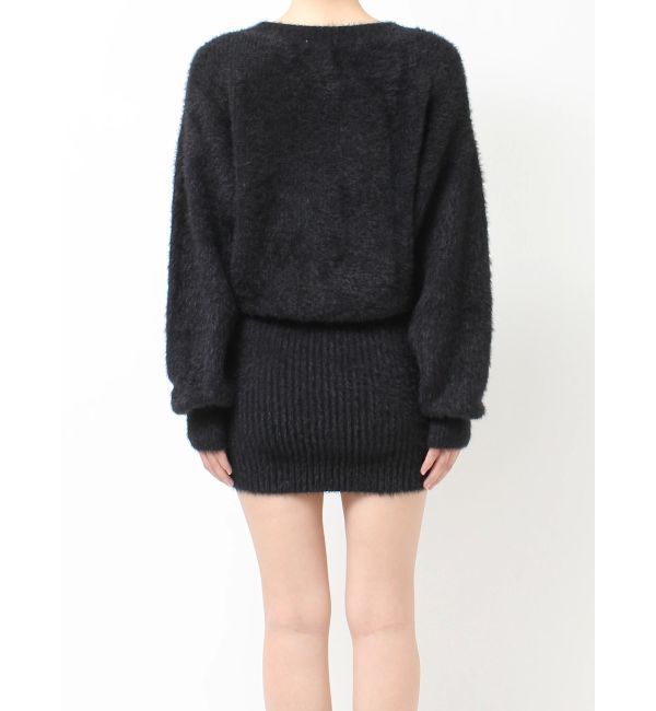 GYDA「Vネック シャギーニットワンピース」|ワンピース|