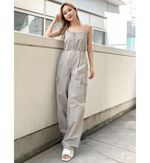 GYDA「フロントZIPパラシュートロンパース」|オールインワン|