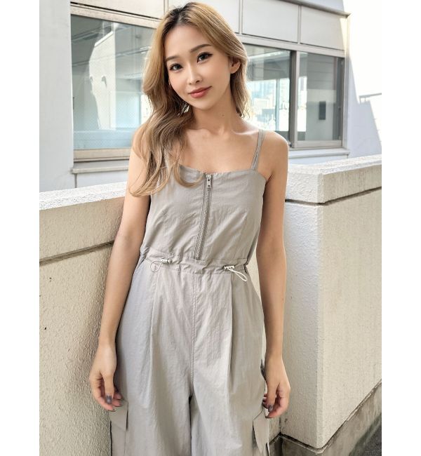 GYDA「フロントZIPパラシュートロンパース」|オールインワン|