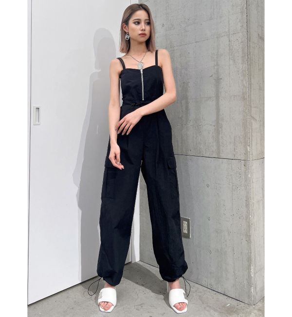 GYDA「フロントZIPパラシュートロンパース」|オールインワン|