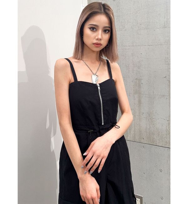 GYDA「フロントZIPパラシュートロンパース」|オールインワン|