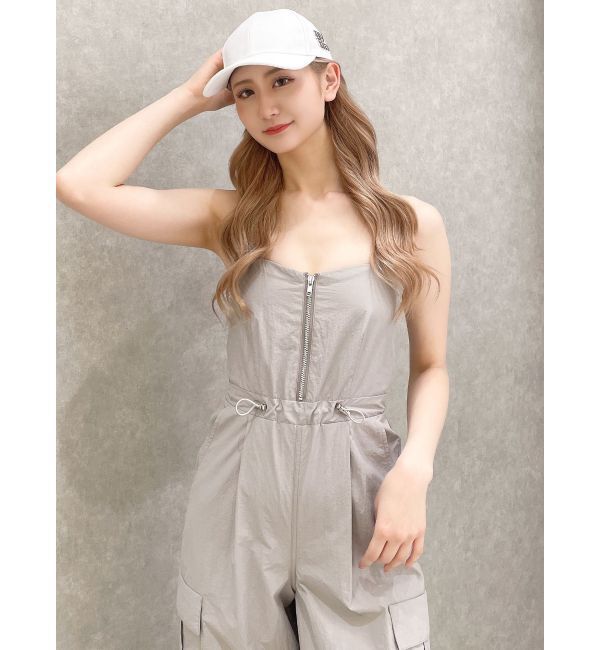 GYDA「フロントZIPパラシュートロンパース」|オールインワン|