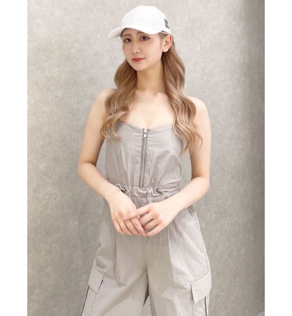 GYDA「フロントZIPパラシュートロンパース」|オールインワン|