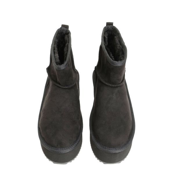 GYDA「プラットフォームフェイクムートンブーツ」|ショートブーツ|