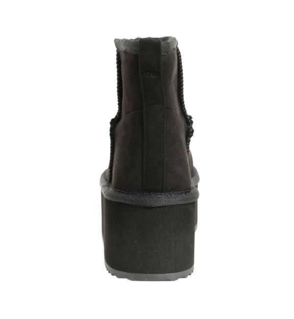 GYDA「プラットフォームフェイクムートンブーツ」|ショートブーツ|