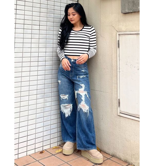 GYDA「プラットフォームフェイクムートンブーツ」|ショートブーツ|