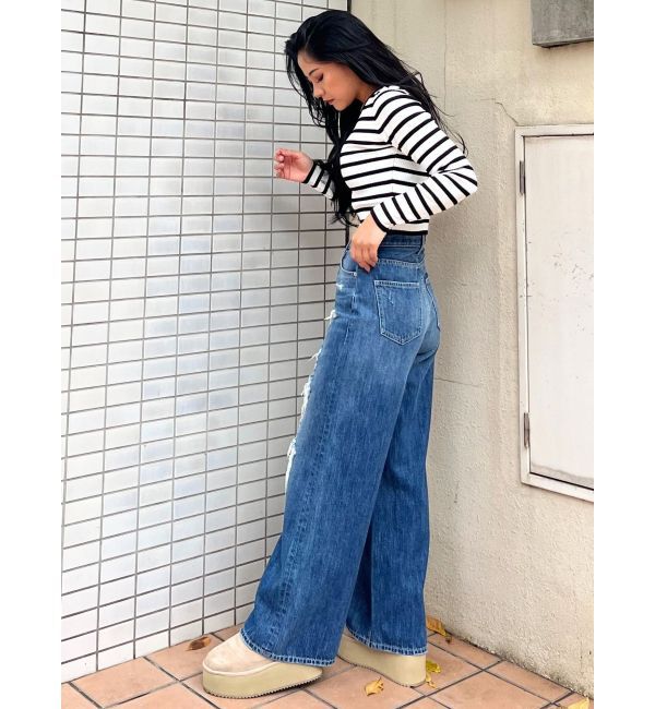 GYDA「プラットフォームフェイクムートンブーツ」|ショートブーツ|