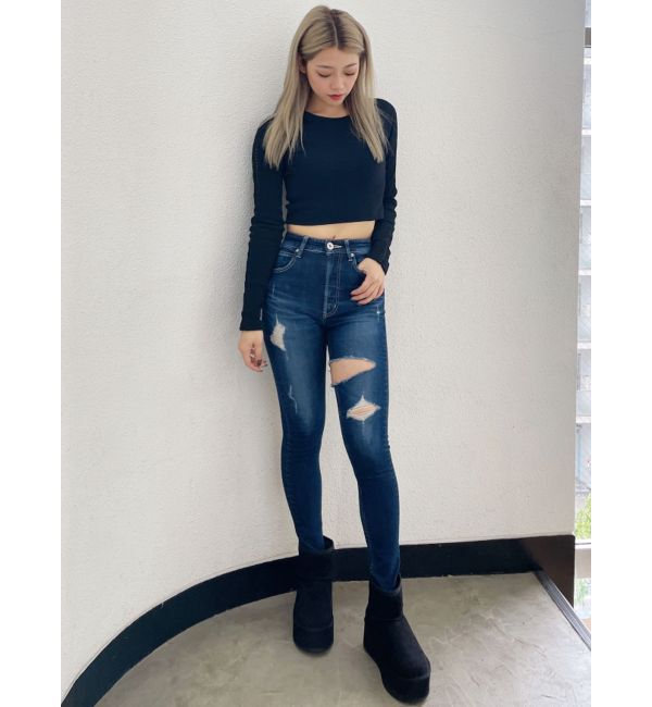 GYDA「プラットフォームフェイクムートンブーツ」|ショートブーツ|