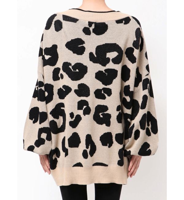 GYDA「ラメGレオパードハイゲージニットカーディガン」|カーディガン|