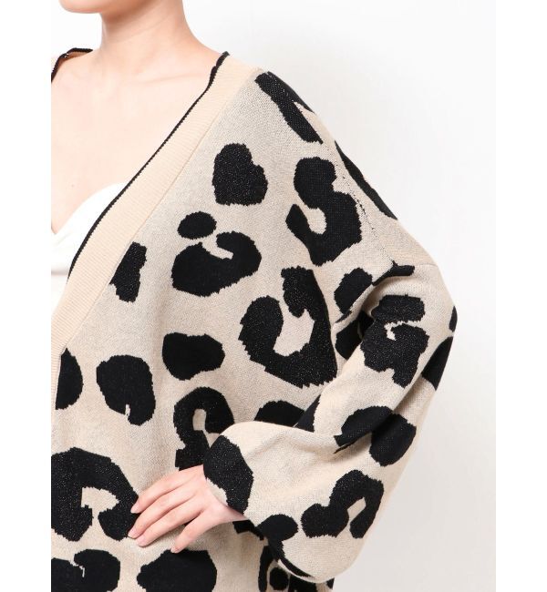 GYDA「ラメGレオパードハイゲージニットカーディガン」|カーディガン|