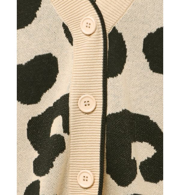 GYDA「ラメGレオパードハイゲージニットカーディガン」|カーディガン|