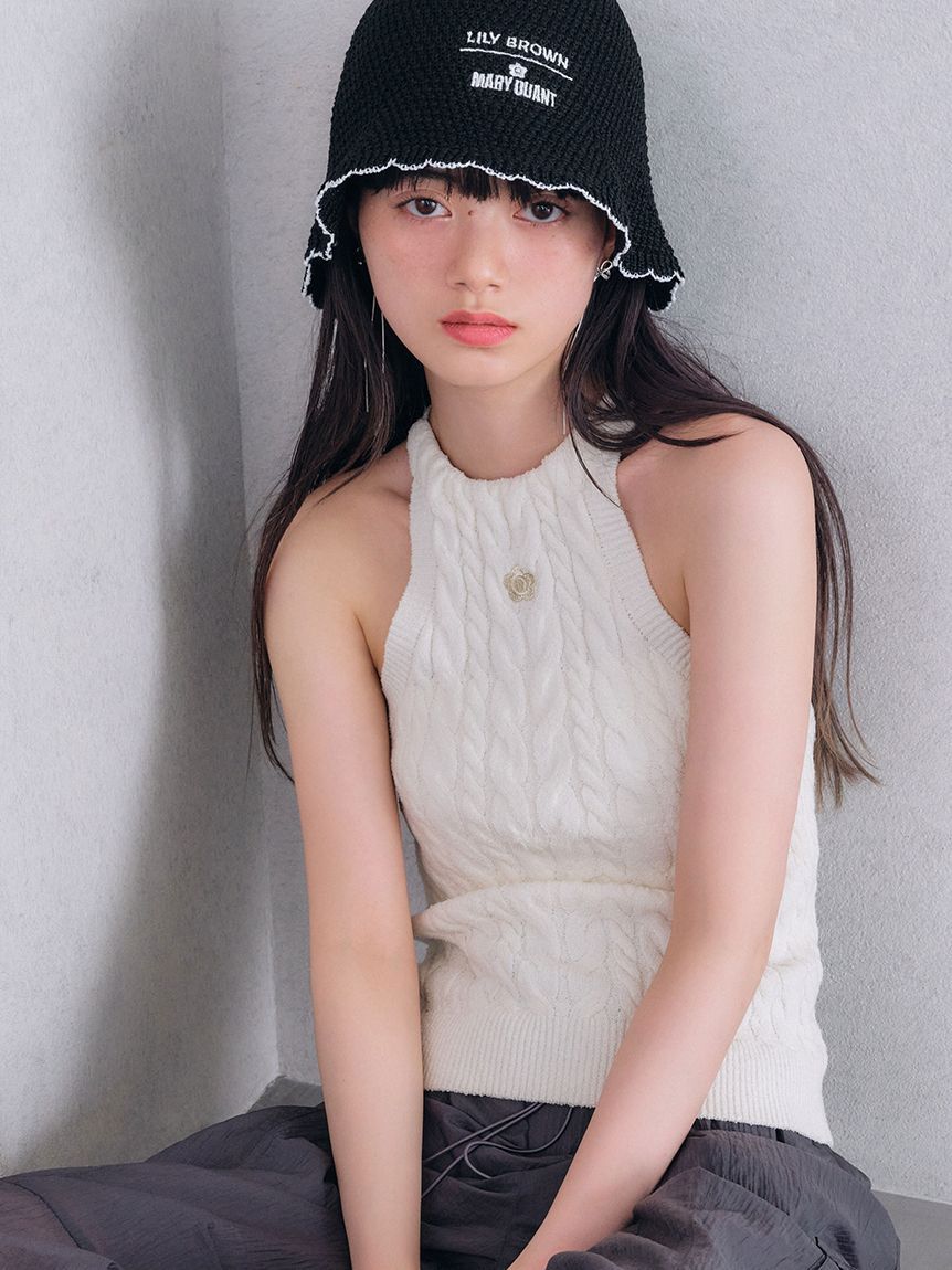 LILY BROWN「【LILY BROWN&times;MARY QUANT】デイジー刺繍アメスリケーブルニット」|ニット・セーター|OWHT