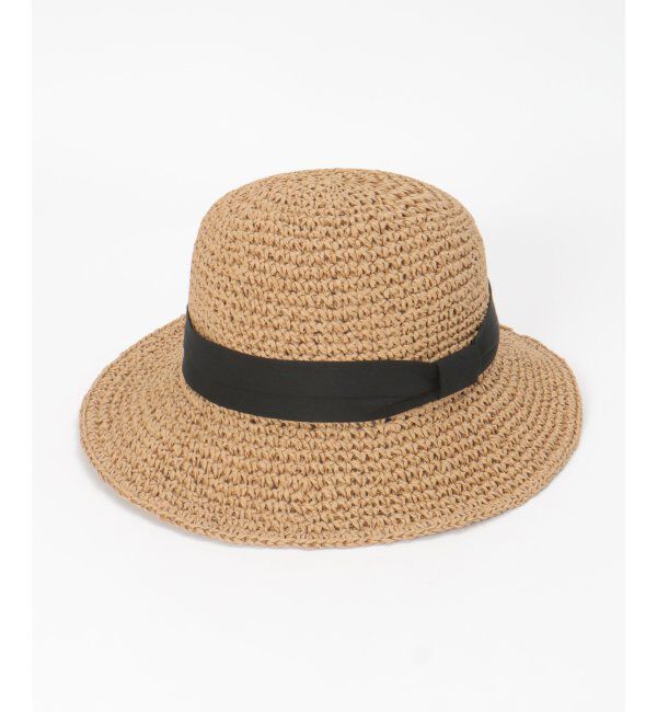 ikka「雑材こま編みダウンハット」|その他|キャメル
