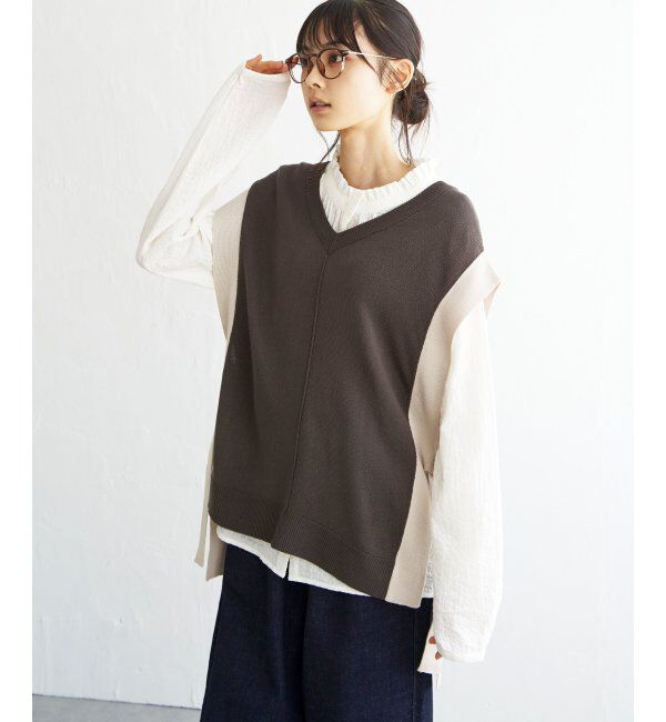 Lbc with Life「2WAYサイドリボンベスト」|ニット・セーター|