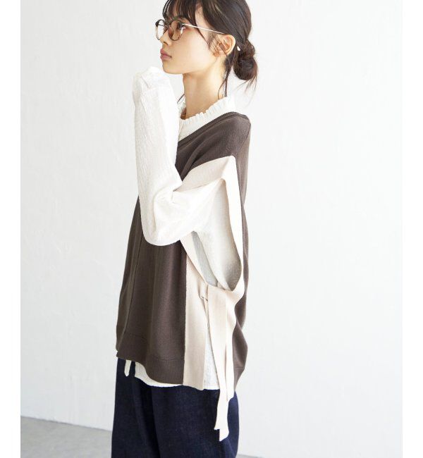 Lbc with Life「2WAYサイドリボンベスト」|ニット・セーター|