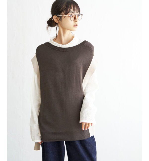 Lbc with Life「2WAYサイドリボンベスト」|ニット・セーター|