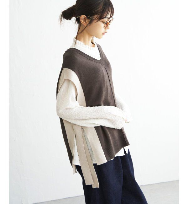 Lbc with Life「2WAYサイドリボンベスト」|ニット・セーター|