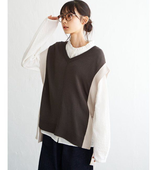 Lbc with Life「2WAYサイドリボンベスト」|ニット・セーター|