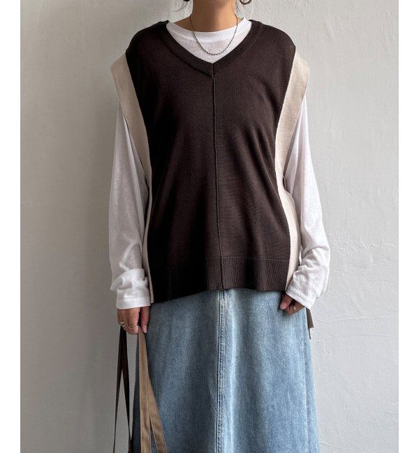 Lbc with Life「2WAYサイドリボンベスト」|ニット・セーター|