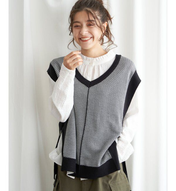 Lbc with Life「2WAYサイドリボンベスト」|ニット・セーター|