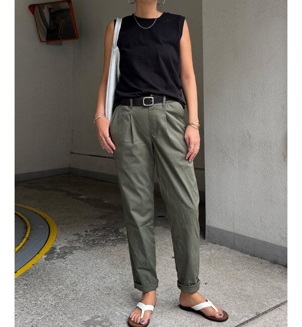 Lbc with Life「さらひやプラスジップレスパンツ」|その他|ダークオリーブ