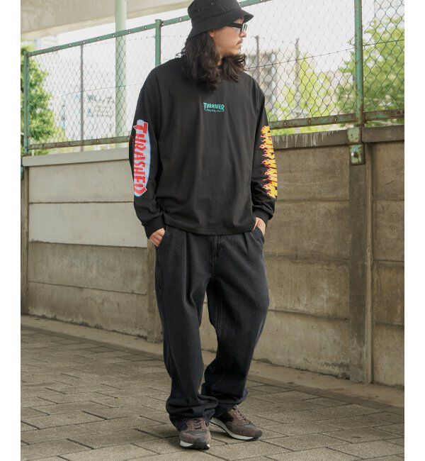 VENCE share style「THRASHER スラッシャー 袖プリントロンT」|Tシャツ・カットソー|