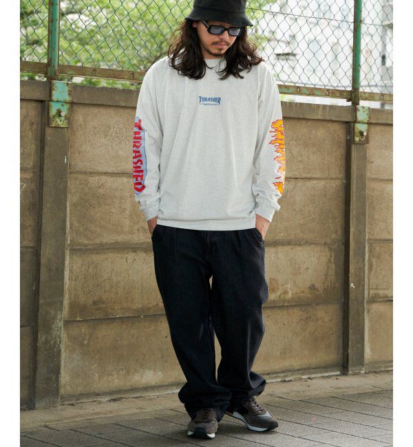 VENCE share style「THRASHER スラッシャー 袖プリントロンT」|Tシャツ・カットソー|