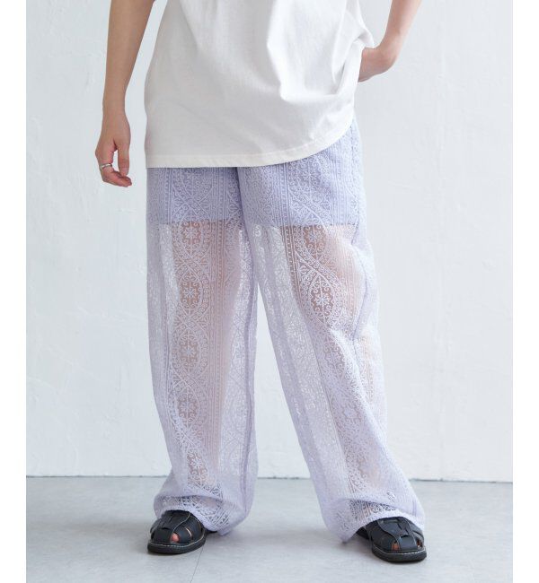 VENCE share style「レースイージーパンツ」|その他|ブルー