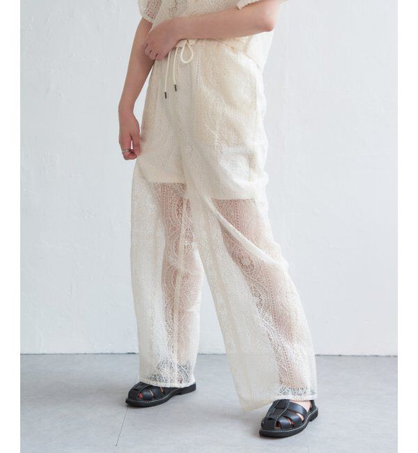 VENCE share style「レースイージーパンツ」|その他|アイボリー