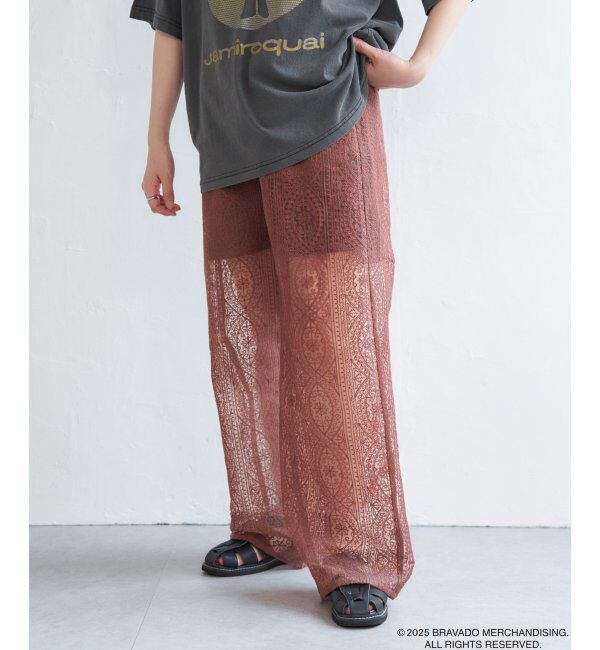 VENCE share style「レースイージーパンツ」|その他|ブラウン