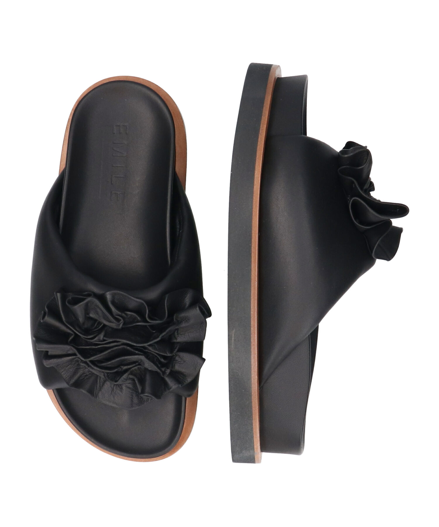 IMPORT SELECT「【EMILE】ビッグコサージュフットベッドサンダル(E52107)」|サンダル|