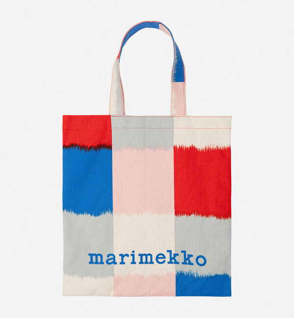 Marimekko「Vankka Ostjakki Placement トートバッグ」|トートバッグ|ライトピンク&times;ブルー