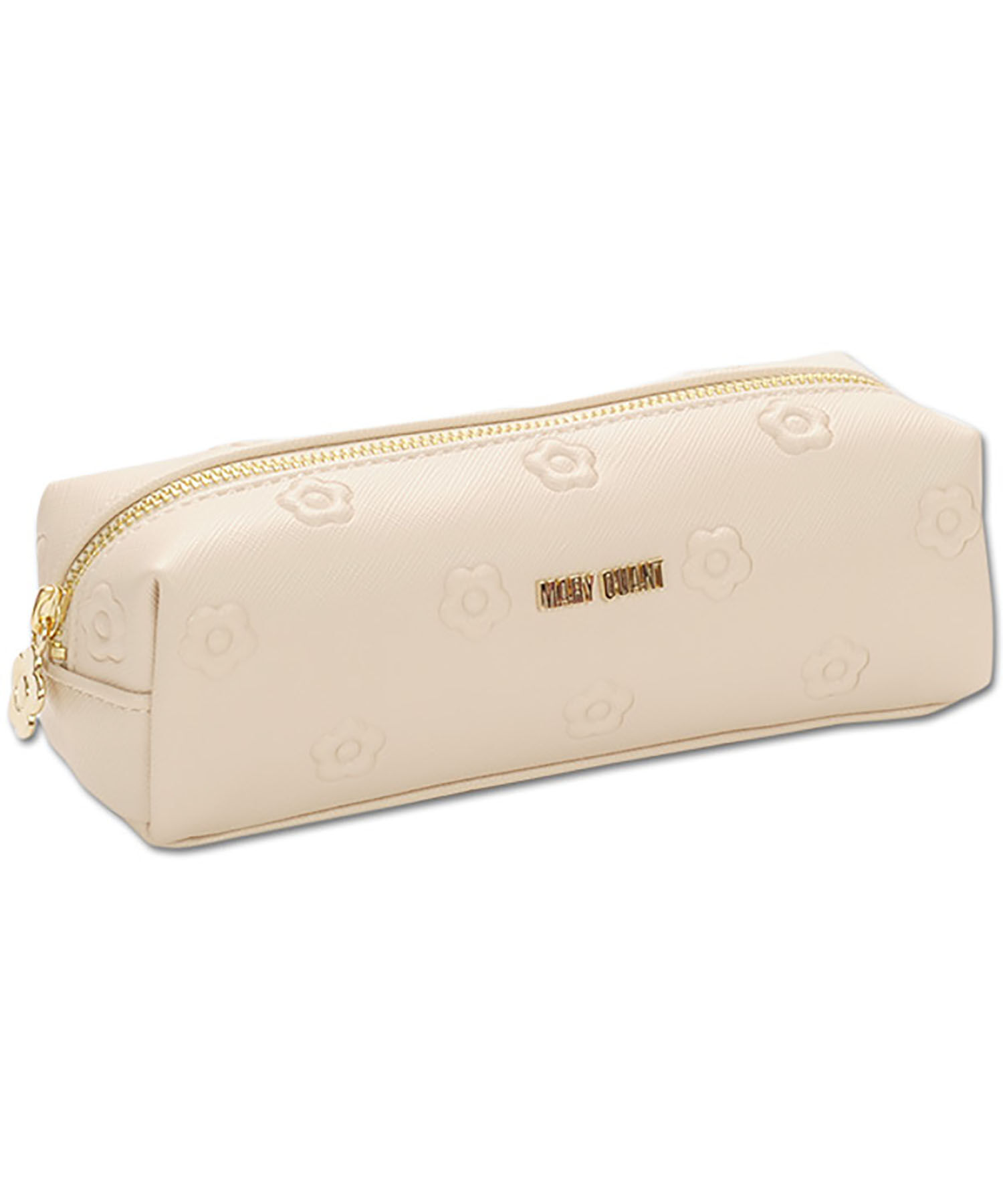 MARY QUANT「シンプルエンボスデイジースクエアペンケース」|ポーチ|ベージュ